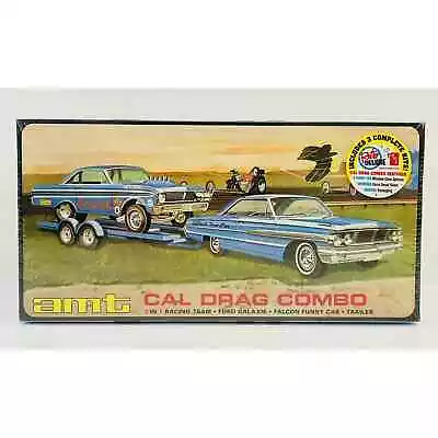 AMT Cal Drag Combo Ford Galaxie Falcon Funny Car 1:25 Plastic Kit AMT1223/06 New • $76.43