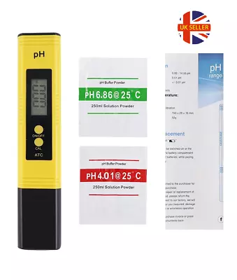 £6.45 • Buy PH Meter LCD Digital Electric Tester Pen Water Hydroponics Test Kit Aquarium UK