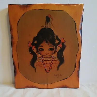 Gerda Christoffersen Native American Girl Painting On Wood • £17.99