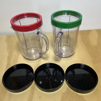 Magic Bullet Replacement Cups Red & Green With Extra Sealing Tops. New/Unused • $14.99