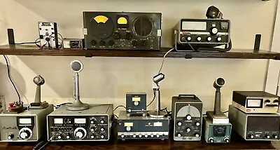 Vintage Ham Radio Equipment 17 Piece Lot. Hallicrafters Yaesu Heathkit Mics Etc. • $305
