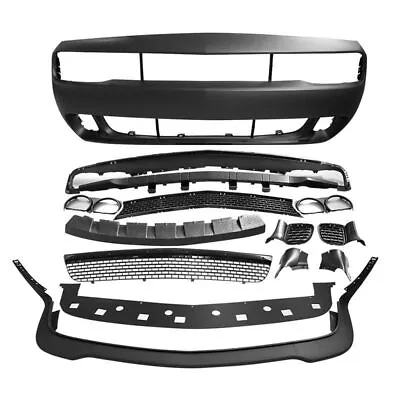 Fits 15-23 Dodge Challenger Full Front Bumper Cover & Grille & Lip Hellcat Style • $669