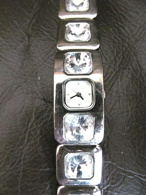 £8.50 • Buy Crystal Couture Chunky Crystal And Metal Bracelet Watch