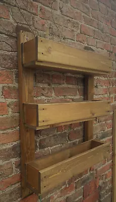 £45.99 • Buy Wall Wooden Garden Planter Vertical Tiered Herb Flower Outdoor Feature Planting