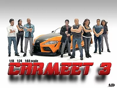 American Diorama 1:18 Scale Figure Bundle- Car Meet 3 - Set Of 8 Figures • $72.99