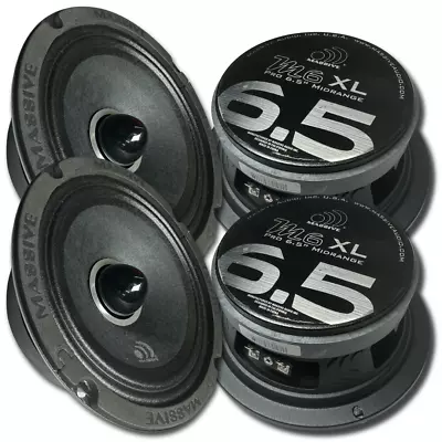 4x Massive Audio M6XL 6.5  Midrange Car Bullet Loud Speakers - 200w Rms 8-ohm • $239.96