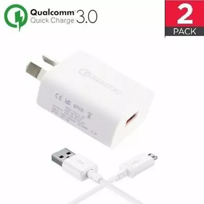 2x Qualcomm 3.0 ADAPTIVE FAST AC Wall Charger Cable For S 7/6/4/3/2 Edge Note 5 • $9.41