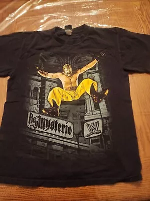 Vintage Rey Mysterio Black Print T Shirt Size Youth XL WWE  • $39.99