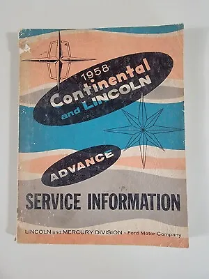 Vintage Original 1958 Lincoln Continental Maintenance Service Guide Manual • $18