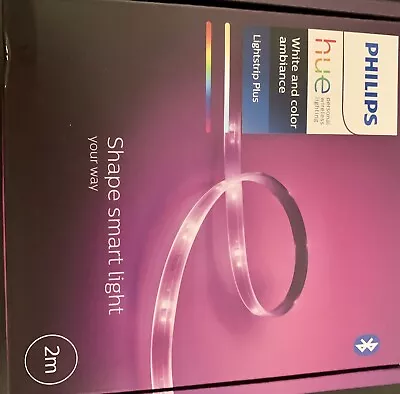 Philips Hue White And Colour Lightstrip Plus V4 Base Kit -2m Bluetooth And Wifi • $100