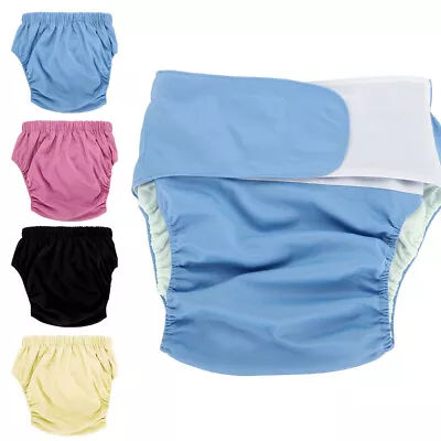 Adult Cloth Diaper Reusable Washable Adjustable Large Nappy Blue305 HB0 • $20.92