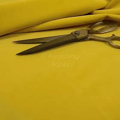 £0.99 • Buy New Furnishing Soft Smooth Quality Velvet Upholstery Fabric Zest Yellow Colour