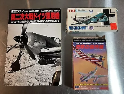 1:144 Scale Luftwaffe FW-190D JG6 Barkhorn & AHM Bf-109 Model Kit Lot Book WWII • $30