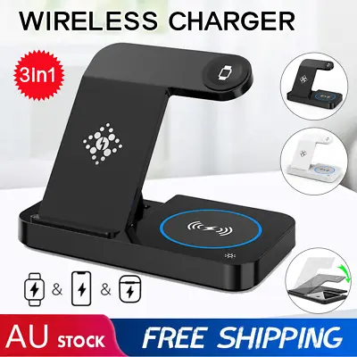 $26.69 • Buy 3 In 1 Wireless Charger Dock Charging Station For Apple Watch IPhone 14 13 12 11