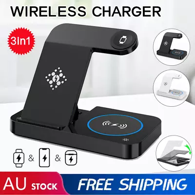 3 In 1 Wireless Charger Dock Charging Station For Apple Watch IPhone 14 13 12 11 • $30.83