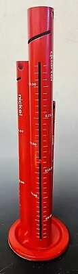 Vintage Red Metal Coin Tower Sorter 3 Tubes Nickel Dime Quarter Taiwan R.O.C. • $24.99