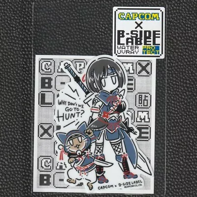 CAPCOM X B-Side Label Sticker MONSTER HUNTER Rise Female And Airou Line Art • $11.98