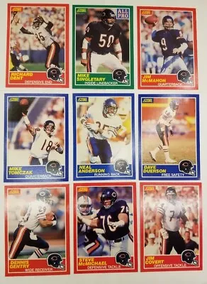 1989 SCORE SET BREAK (9) CHICAGO BEARS SINGLETARY DENT MCMAHON TOMCZAK +More! • $2.99