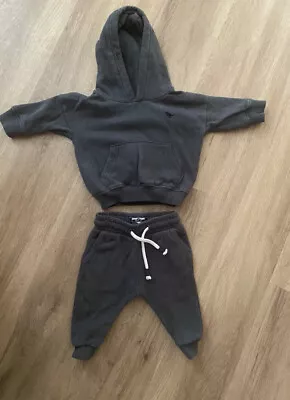 £5 • Buy Next Charcoal Black Boys Hoodie & Joggers Matching Set 6-9 Months