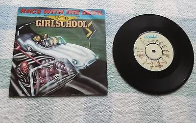 Girlschool - Race With The Devil - 7  Vinyl Record In Picture Sleve • $1.24