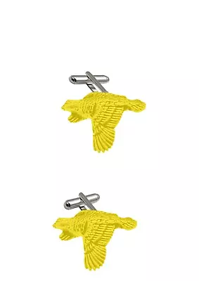 B18 Quail  English Chrome Gold Plated Pewter Cufflinks Gift  Suit • $22.73