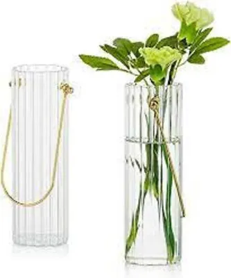 £13.99 • Buy Portable Clear Glass Vase For Flowers Table Decoration - BN - UK Seller