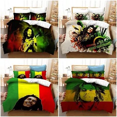 Bob Marley Doona Duvet Cover Bedding Set Single Double Queen Floor Mat • $16.99