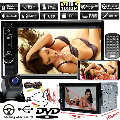 For Toyota Sienna 2000-2016 6.2  2Din Stereo Car DVD Radio BT Player+Rear Camera • $100.69