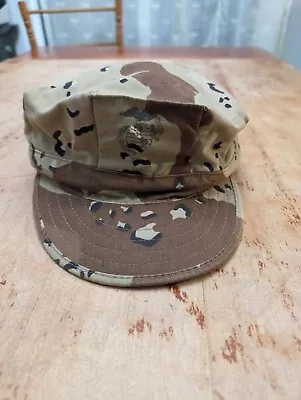 VTG USMC Men's Hat Cap Utility Large Desert Camo 6 Color Chocolate Chip Marine • $14.40