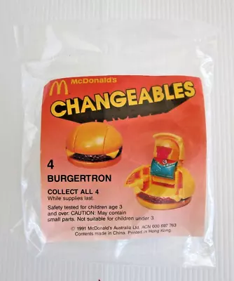 Vintage McDonalds 1991 ~ 'Changeables'. BURGERTRON In Original Sealed Bag • $50