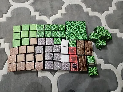 Minecraft Paper Craft Blocks Trees Chest Figures 53 Pc Lot Pre-owned *Read* • $35