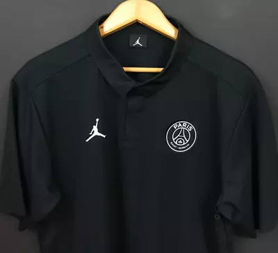 Nike Air Jordan Men’s Black PSG Paris Saint Germain SS Polo Shirt Size LT Tall • $35.99