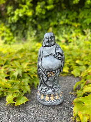 Concrete Buddha Statue Stone Buddha Decor Laughing Buddha Garden Ornament • £45.89