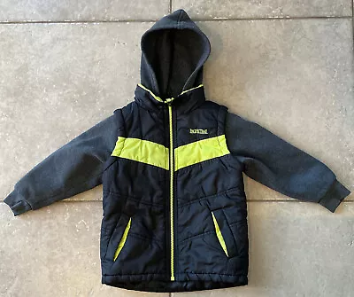 Pacific Trail Boys Black/green Hooded Jacket Size 4T Looks Like Vest/sweatshirt • $15