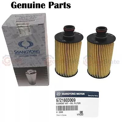 $58.37 • Buy GENUINE SsangYong Rexton SUV Y400 Y450 2.2 TD 2018-Onwards Oil Filter Pack X2