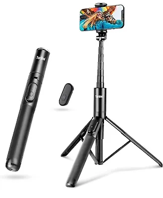 60  Phone Tripod Selfie Stick Lightweight All In One Black Compact Remote • $19.99