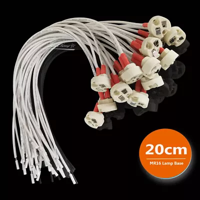 MR16 20cm Lamp Base Ceramic Socket Base Silicon Cable For G5.3 GY6.35  LED Blub • $2.47