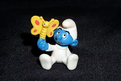 Vintage 1984 Smurfs Figure PEYO Schleich Baby W/ Butterfly 20218 • $15