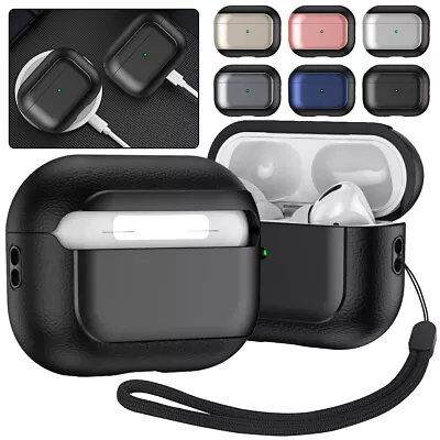 For Apple AirPods 3rd Pro 2nd Gen Leather Shockproof Rugged Case Cover W/ Strap • $11.79