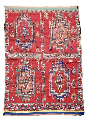 Unique 6x9ft Traditional Moroccan Hand-Knotted Rug Vintage Berber Tribal Carpet • $339.15