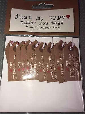 £3 • Buy Neviti -Just My Type - Small Thank You Tags-Pack Of 10 - Wedding Napkin Holders
