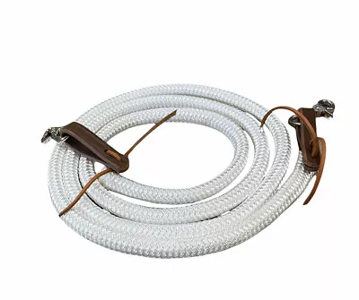 White Roping Reins Yacht Rope Reins With Water Loops And Trigger Snaps • $47