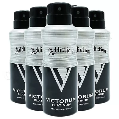 ADDICTION PERFUME BODY SPRAY FOR ME VICTORUM PLATINUM 150ml X 6 • £15.99