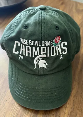 Michigan State Spartans Hat Cap Mens Green Fitted XL Rose Bowl Champions 2014 47 • $17