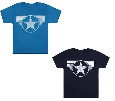 £11.99 • Buy Marvel Boys T-shirt Captain America Logo Kids 3 - 14 Years Blue Official