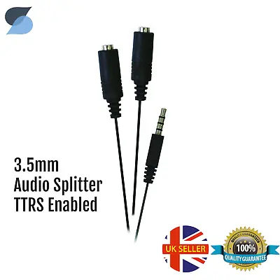 £2.39 • Buy 3.5mm Headset Adapter Audio Splitter Jack Cable For Headphone/Microphone