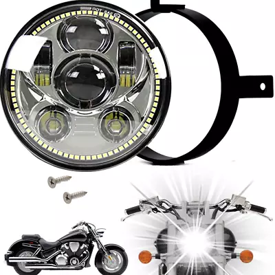 Eagle Lights Honda VTX Chrome Projection LED Headlight Plug & Play W/ Halo Ring • $189.99