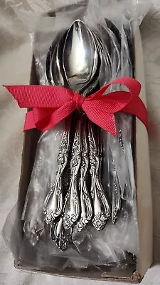 Vintage 50 PC Flatware Floral Stainless Steel Japan 1990s Silverware New In Box • $75