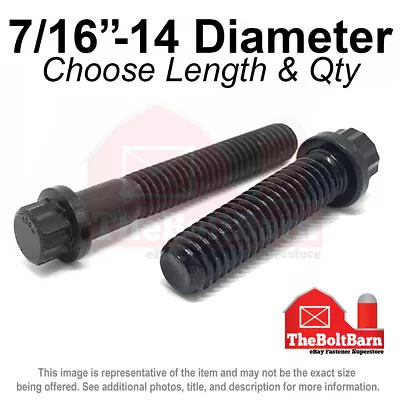 7/16 -14 Coarse 12-Point Flange Screws Alloy Steel Black (Pick Length & Qty) • $316.93