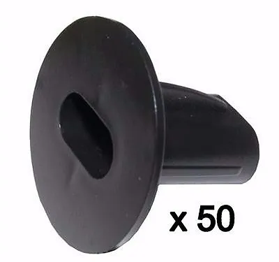 50 Plastic Hole Tidy Wall Grommet Sky Twin Double Coax Aerial Cable Entry BLACK • £8.99